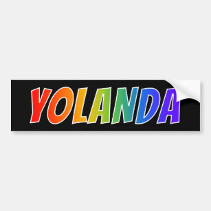 Vorname "YOLANDA": Fun Rainbow Coloring Autoaufkleber