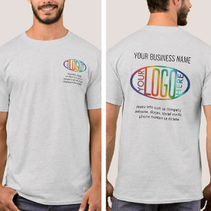 Vorne Hinten Bedruckt Firmenlogo Unternehmen T-Shirt