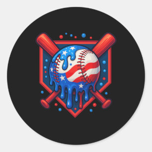 (vorne und hinten) Baseball-Tropfen-Eiscreme 4. JU Runder Aufkleber