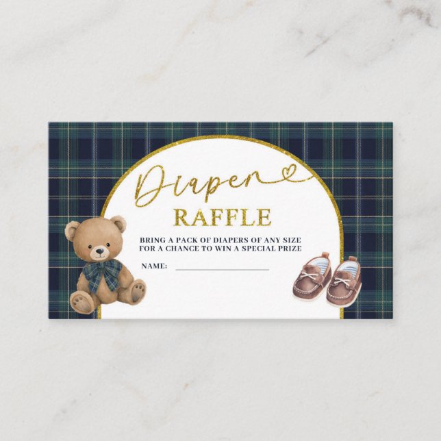 Vornehm ein kleiner Herr Windel-Raffle Begleitkarte (Vorderseite)