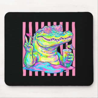 Vornehme Alligator-Herz-Sonnenbrille Ed Ästhetik S Mousepad