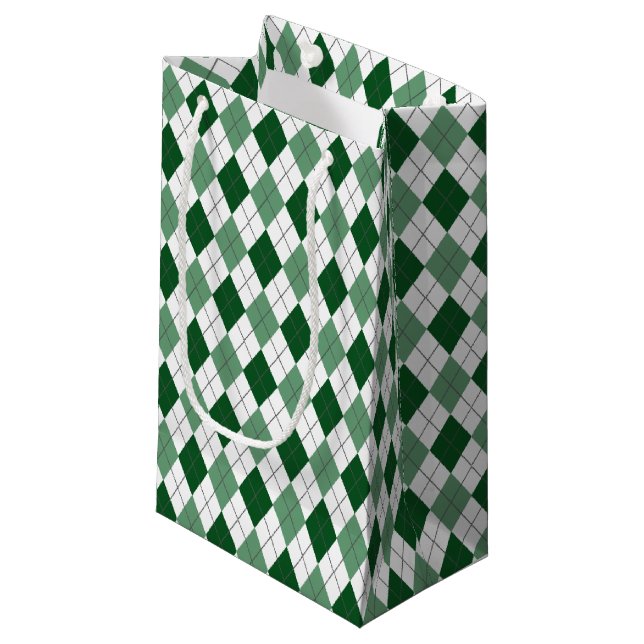 Vornehme Argyle Kleine Geschenktüte (Vorderseite Schrägansicht)