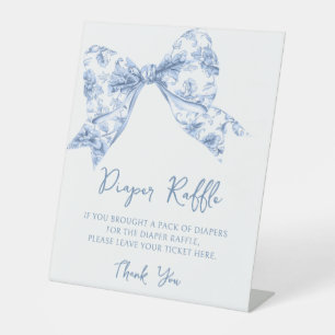 Vornehme blaue Schleife Coquette Baby Shower Winde Sockelschild