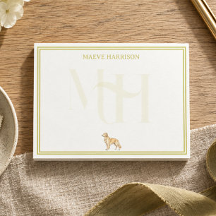 Vornehme Chartreuse-Monogramm-Golden-Retriever Post-it Klebezettel