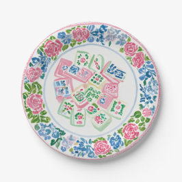 Vornehme Chinoiserie-Mahjong-Party Pappteller