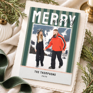 Vornehme fröhliche Typografie Weihnachtsfoto Feiertagskarte