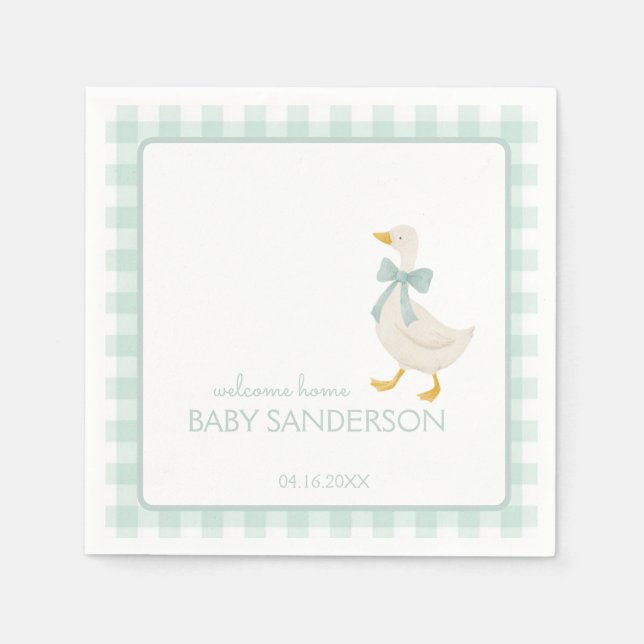 Vornehme Gans Baby Shower Servietten (Vorderseite)