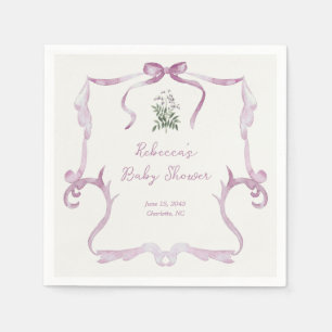 Vornehme Grandmillennial Rosa Mädchen-Baby-Party Serviette
