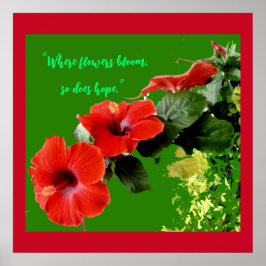 Vornehme Grödner für Red Hibisken Custom Blume Quo Poster