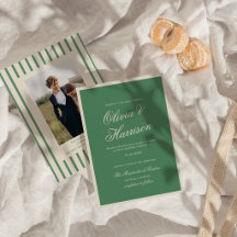 Vornehme grüne Tennisclub-Hochzeitseinladung