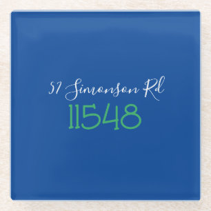 Vornehme, individuelle Postleitzahl und Straßenadr Glasuntersetzer