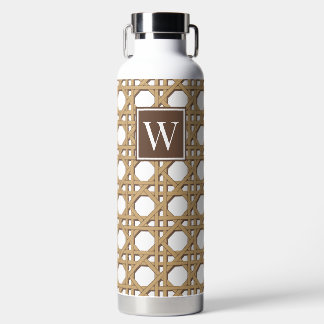 Vornehme Khaki-Rattan-Flecht-Monogramm Trinkflasche