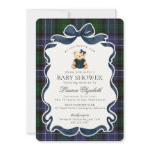 Vornehme Kokette Bär-Tartan-Karo-Baby-Party