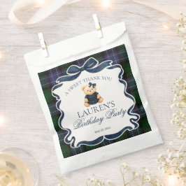 Vornehme Koketten-Schleifen-Bär-Karo-Geburtstags-D Geschenktütchen