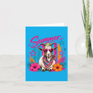 Vornehme Küstenziege Sommer Gestreift Retro Grafik Karte