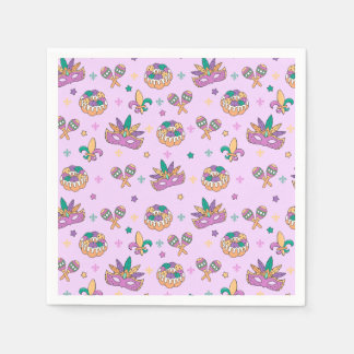 Vornehme Mardi Gras King Cake Party Servietten