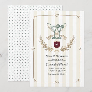 Vornehme Margs & Matrimony-Monogramm-Junggesellinn Einladung