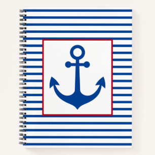 Vornehme nautische Streifen und personalisierter A Notizbuch