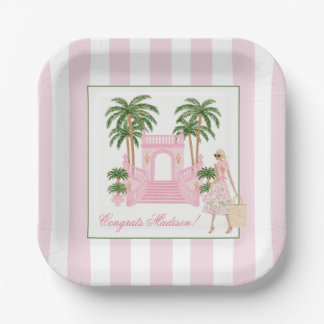 Vornehme Palm Beach Hochzeits- / Junggesellinnenpa Pappteller
