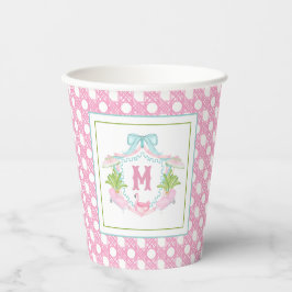 Vornehme Palm Beach-Monogramm-Krone Pappbecher