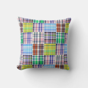 Vornehme Patchwork-Madras-Karomuster Kissen