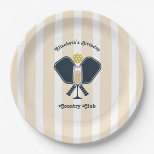 Vornehme Pickleball Country Club Geburtstagsfeier Pappteller