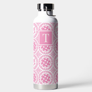 Vornehme Pickleball-Damaske - Rosa Dink-Muster Trinkflasche