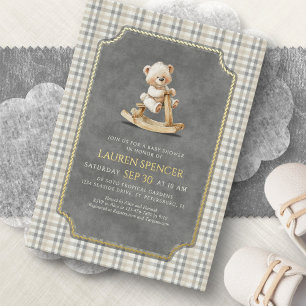 Vornehme Polo-Bär-Baby-Party Folieneinladung