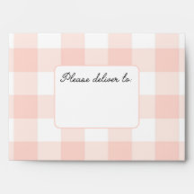Vornehme rosa Gingham-Umschlag mit Adressfeld