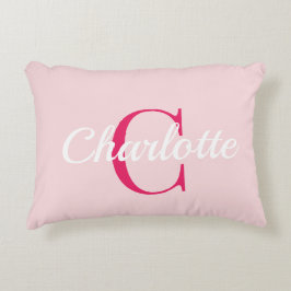 Vornehme rosa Monogramm-Name-Schlafsaal-Kissen  Dekokissen
