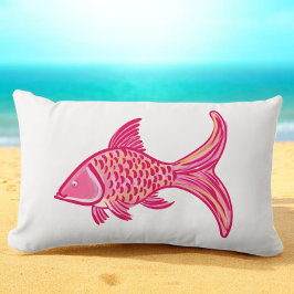 Vornehme rosa-orangefarbene Fisch Lendenkissen