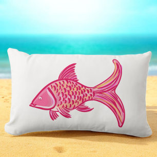 Vornehme rosa-orangefarbene Fisch  Lendenkissen
