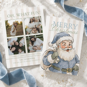 Vornehme Santa-Familienfoto-Weihnachten Feiertagskarte