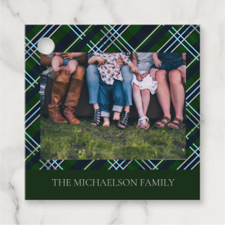 Vornehme schottisch karierte Familienfoto Geschenkanhänger