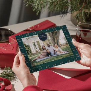 Vornehme Tartan Karo Elegante Weihnachtsfotos Feiertagskarte