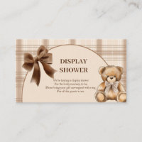 Vornehme Teddybär-Beige-Kariert-Anzeige-Dusche