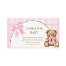 Vornehme Teddybär-Rosa-Karo-Bücher-für-Baby-Karte