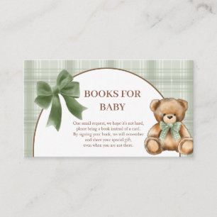 Vornehme Teddybär-Sage-Karo-Bücher für Baby Begleitkarte