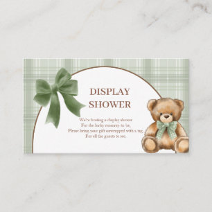 Vornehme Teddybär-Sage-Karree-Ausstellungsdusche Begleitkarte