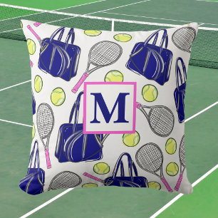Vornehme Tennisschläger Taschen Monogramm Kissen