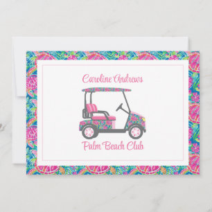 Vornehme Turtles Palm Beach Golf Cart Dankeskarte