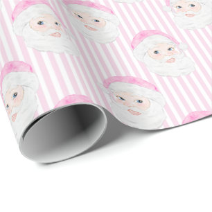 Vornehme Vintage-Rosa-Weihnachtsmannmütze mit rosa Geschenkpapier