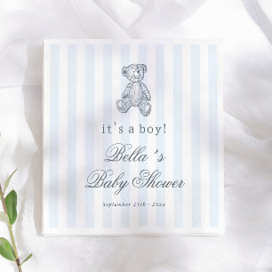 Vornehme Vintage-Teddybär-Jungen-Baby-Party Serviette
