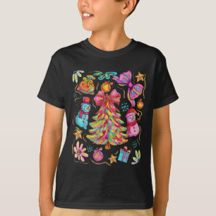 Vornehme Weihnachts-Coquette Schleife Spitze Fröhl T-Shirt