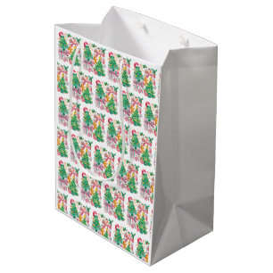 Vornehme Weihnachtsbaum-Schleife Rosa Blau Coquett Mittlere Geschenktüte