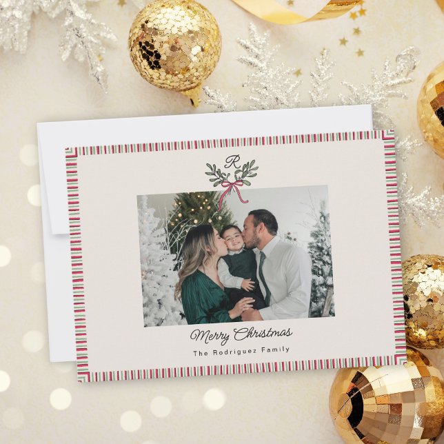 Vornehme Weihnachtskarte mit Monogramm und Familie (Von Creator hochgeladen)