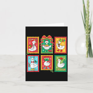 Vornehmer alberner Gänse-Santa-Weihnachtsstempel F Karte