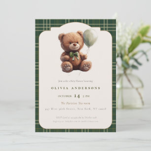 Vornehmer Charme-Karobär Teddybär-Baby Einladung