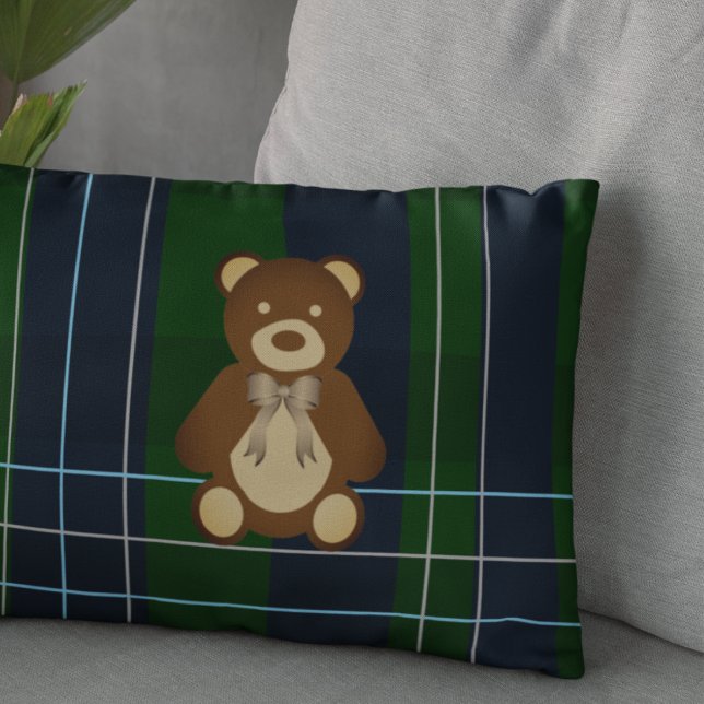 Vornehmer Karo-Teddybär Dekokissen (Von Creator hochgeladen)