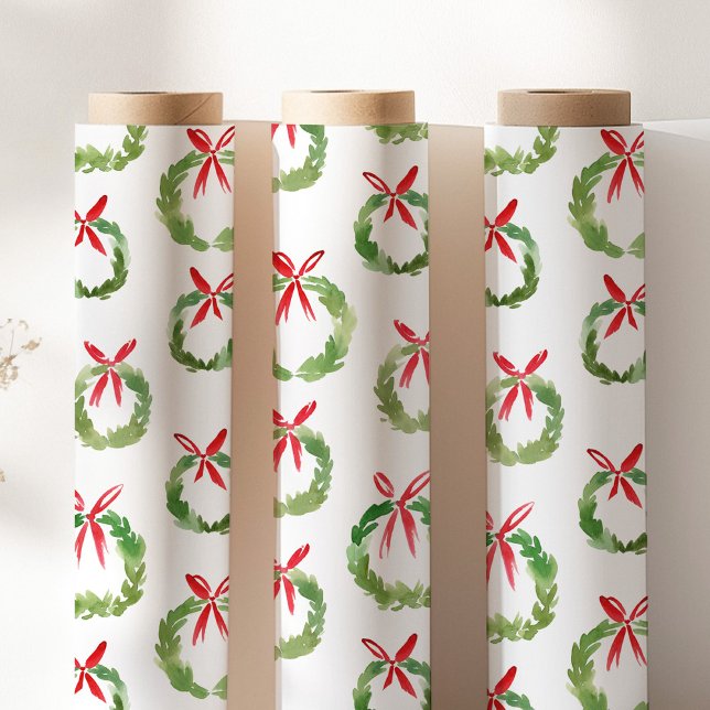 Vornehmer roter Bogen-Weihnachtskranz Geschenkpapier (Von Creator hochgeladen)
